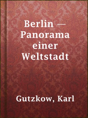cover image of Berlin — Panorama einer Weltstadt